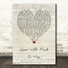 Lionel Richie Love Will Find A Way Script Heart Song Lyric Music Art Print