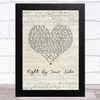 James Morrison Right By Your Side Script Heart Song Lyric Music Art Print