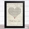 Keane I Need Your Love Script Heart Song Lyric Music Art Print
