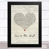 Joe Esposito You're the Best Script Heart Song Lyric Music Art Print