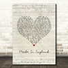 The Shires Made In England Script Heart Song Lyric Music Art Print