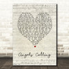 The Tenors Angels Calling Script Heart Song Lyric Music Art Print