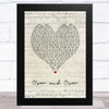 Ben Rector Over and Over Script Heart Song Lyric Music Art Print