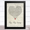 Kerry Butler Fly, Fly Away Script Heart Song Lyric Music Art Print