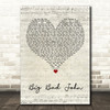 Jimmy Dean Big Bad John Script Heart Song Lyric Music Art Print