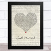 Steven Lee Olsen Just Married Script Heart Song Lyric Music Art Print