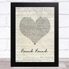 Sugababes Round Round Script Heart Song Lyric Music Art Print