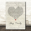 The View Skag Trendy Script Heart Song Lyric Music Art Print