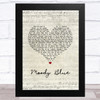 Elvis Presley Moody Blue Script Heart Song Lyric Music Art Print