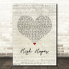 Kodaline High Hopes Script Heart Song Lyric Music Art Print