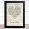 The Shires Crazy Days Script Heart Song Lyric Music Art Print