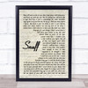 Slipknot Snuff Vintage Script Song Lyric Quote Print