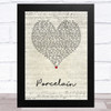 Matt Cardle Porcelain Script Heart Song Lyric Music Art Print