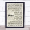 Pink Barbies Vintage Script Song Lyric Quote Print