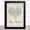 Tymes Ms. Grace Script Heart Song Lyric Music Art Print