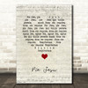 Andrew Lloyd Webber Pie Jesu Script Heart Song Lyric Music Art Print