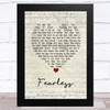 Pink Floyd Fearless Script Heart Song Lyric Music Art Print