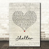Dash Berlin feat. Roxanne Emery Shelter Script Heart Song Lyric Music Art Print