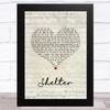 Dash Berlin feat. Roxanne Emery Shelter Script Heart Song Lyric Music Art Print