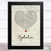 The Lumineers Ophelia Script Heart Song Lyric Music Art Print