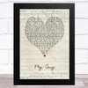 Mary Wells My Guy Script Heart Song Lyric Music Art Print