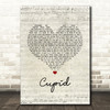 112 Cupid Script Heart Song Lyric Music Art Print