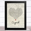 112 Cupid Script Heart Song Lyric Music Art Print