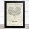 Boyzone Words Script Heart Song Lyric Music Art Print