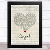 Lionel Richie Angel Script Heart Song Lyric Music Art Print