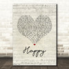 The Carpenters Happy Script Heart Song Lyric Music Art Print