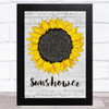 Chris Cornell Sunshower Grey Script Sunflower Song Lyric Music Art Print