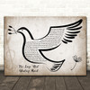 The Beatles The Long And Winding Road Vintage Dove Bird Song Lyric Music Art Print