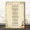 Michael Buble Quando, Quando, Quando Vintage Guitar Song Lyric Music Art Print