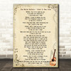 The White Buffalo Wish It Was True Vintage Guitar Song Lyric Music Art Print