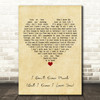 Terah Kuykendall & Allen White I Don't Know Much (But I Know I Love You) Vintage Heart Song Lyric Music Art Print