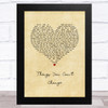 Rhys Lewis Things You Can't Change Vintage Heart Song Lyric Music Art Print