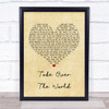 The Courteeners Take Over The World Vintage Heart Song Lyric Quote Print