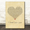 Keane I Need Your Love Vintage Heart Song Lyric Music Art Print