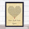 Nathan Sykes Over And Over Again Vintage Heart Song Lyric Quote Print