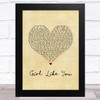 Jason Aldean Girl Like You Vintage Heart Song Lyric Music Art Print