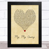 Kerry Butler Fly, Fly Away Vintage Heart Song Lyric Music Art Print