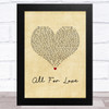 Bryan Adams with Rod Stewart & Sting All For Love Vintage Heart Song Lyric Music Art Print