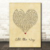 Lonestar All the Way Vintage Heart Song Lyric Music Art Print