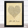 Whitney Houston All At Once Vintage Heart Song Lyric Music Art Print
