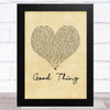 Zedd & Kehlani Good Thing Vintage Heart Song Lyric Music Art Print