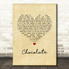 Snow Patrol Chocolate Vintage Heart Song Lyric Music Art Print