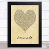 Internet Money Lemonade Vintage Heart Song Lyric Music Art Print