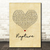 iiO Rapture Vintage Heart Song Lyric Music Art Print