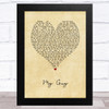 Mary Wells My Guy Vintage Heart Song Lyric Music Art Print