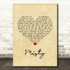Johnny Mathis Misty Vintage Heart Song Lyric Music Art Print